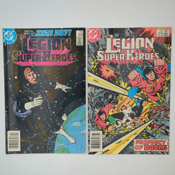 The Legion of Superheroes Lot 261 304 306 308 DC Comics Whitman 80s Bronze - Picture 4 of 4